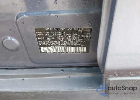 2015 Subaru Outback 2.5I Premium z USA, uszkodzony, nr VIN 4S4BSACC4F3348384